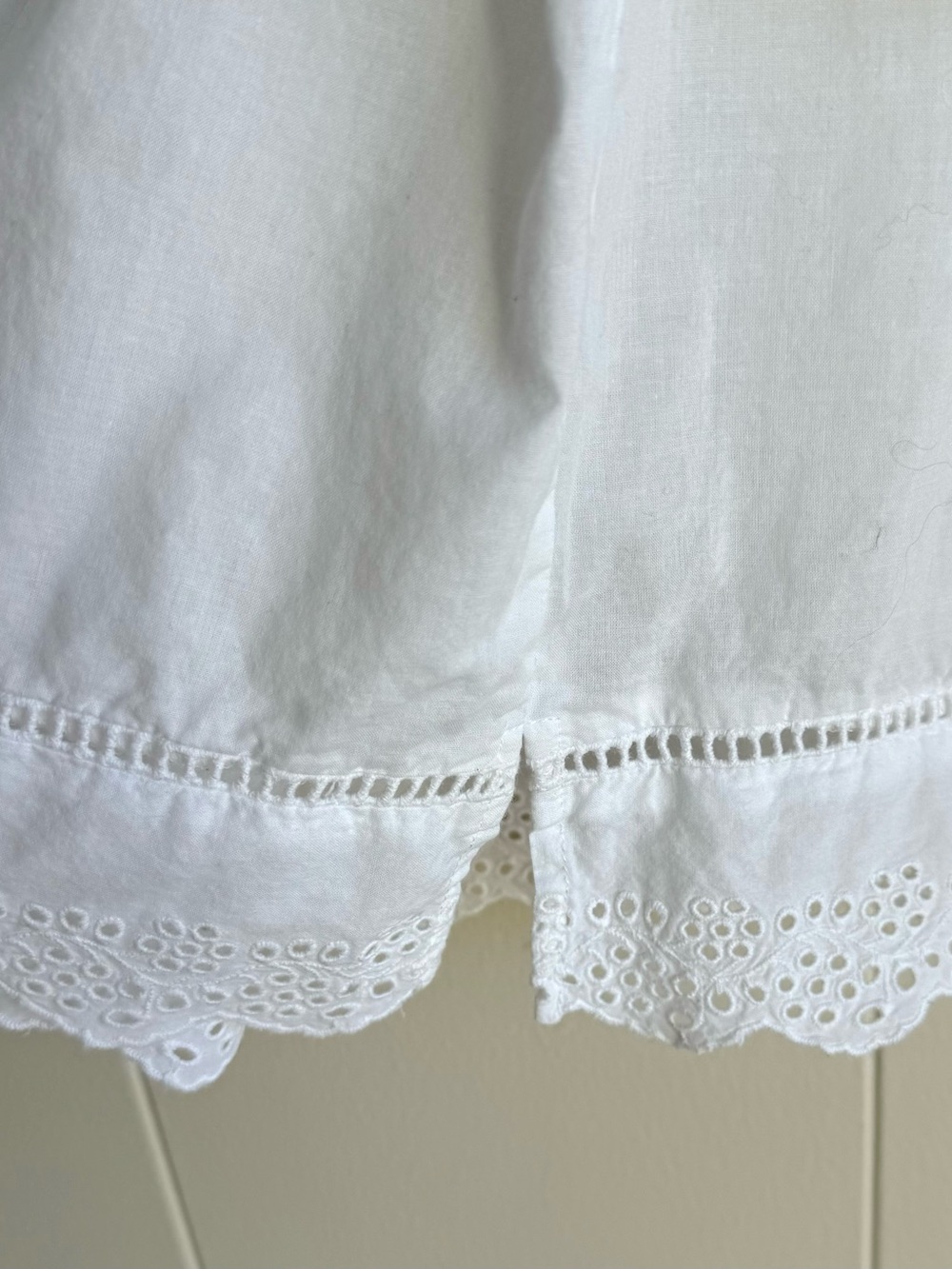 NYDJ White Cotton Lace Eyelet Peasant Blouse Tunic 1X Boho - Picture 10 of 13